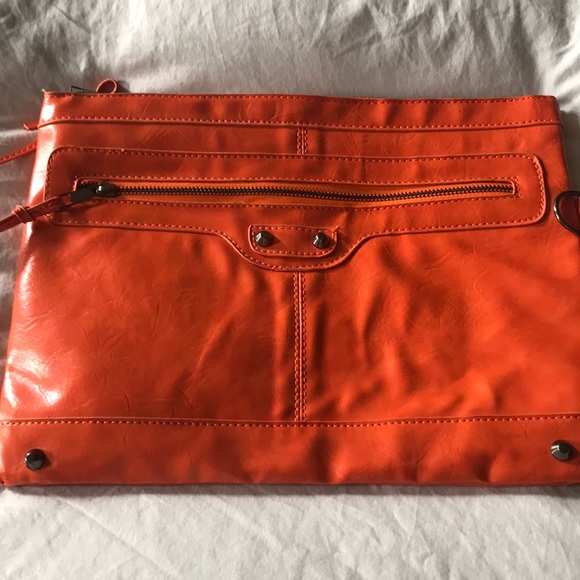 Orange Large Clutch - Mint Condition Like New - Picture 1 of 3
